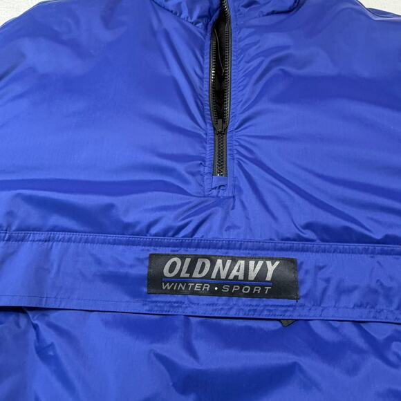 Vintage Old Navy Reversible Blue to Black 1/4 Zip Ski Snow Jacket Size Large - Picture 6 of 13